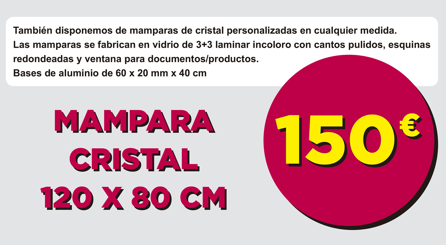 mamparas de protección cristal