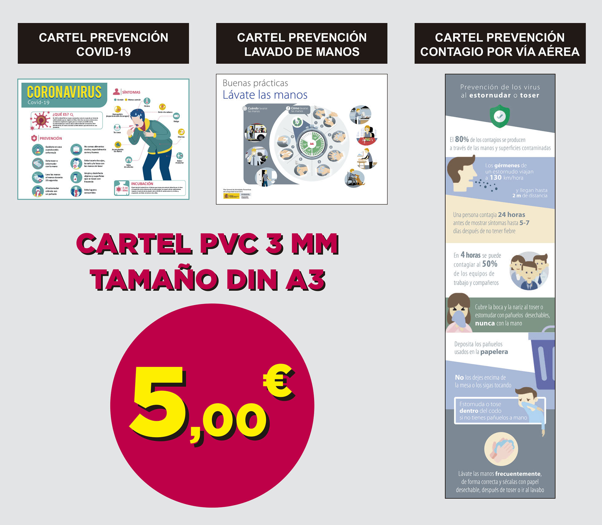 cartelería advertencias sanitarias